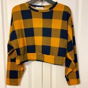 Plaid Crop Long Sleeve